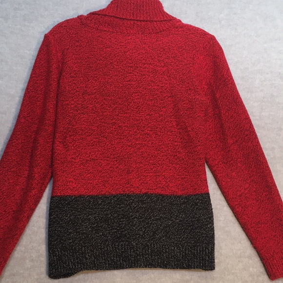 KAREN SCOTT Cable Knit Front Color Block Cowl Neck Sweater with Rib Knit Sleeves - Picture 2 of 14